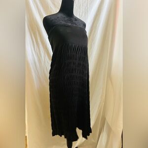Black Midi Smocked Dress/ Skirt